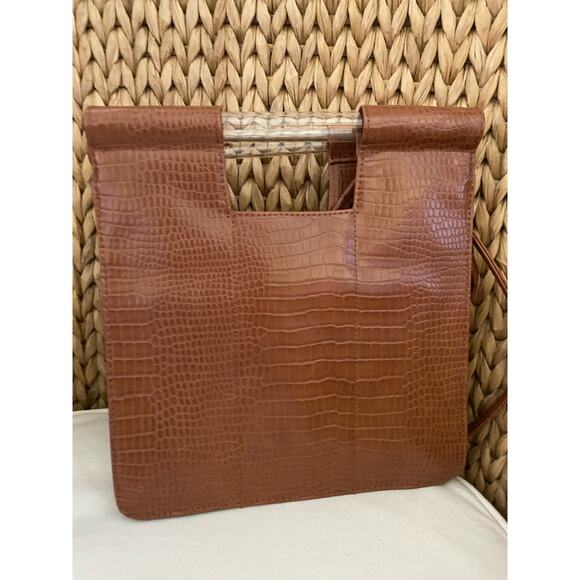 Beis Bag The Crossbody in Cognac Croc Beis Travel Bag | Suitcase Bag Handbag - Picture 1 of 10